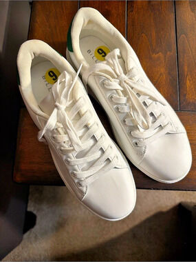 Women's White & Green Sneakers US 9 Like New